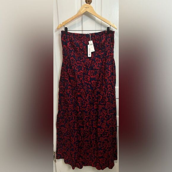Anthropologie Sundry Aloha Floral Red Maxi Dress XL Extra Large - Picture 2 of 12